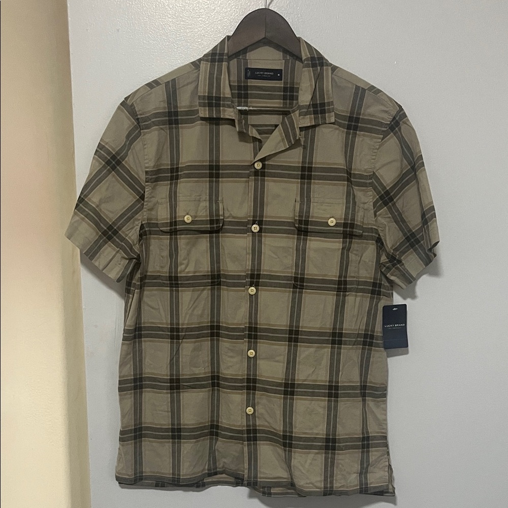 NWT - Lucky Brand Camp Collar Plaid Shirt